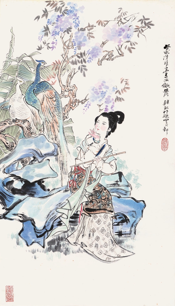 韩敏 仕女 立轴