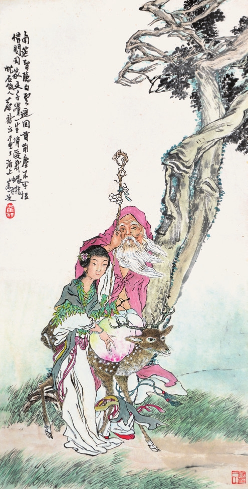 蔡鹤汀 寿星 纸轴