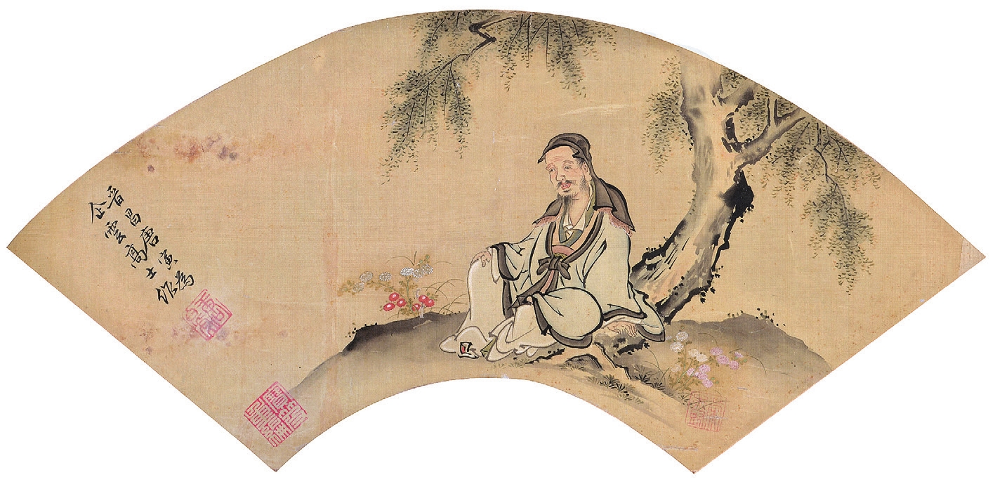 唐寅 高土 绢轴