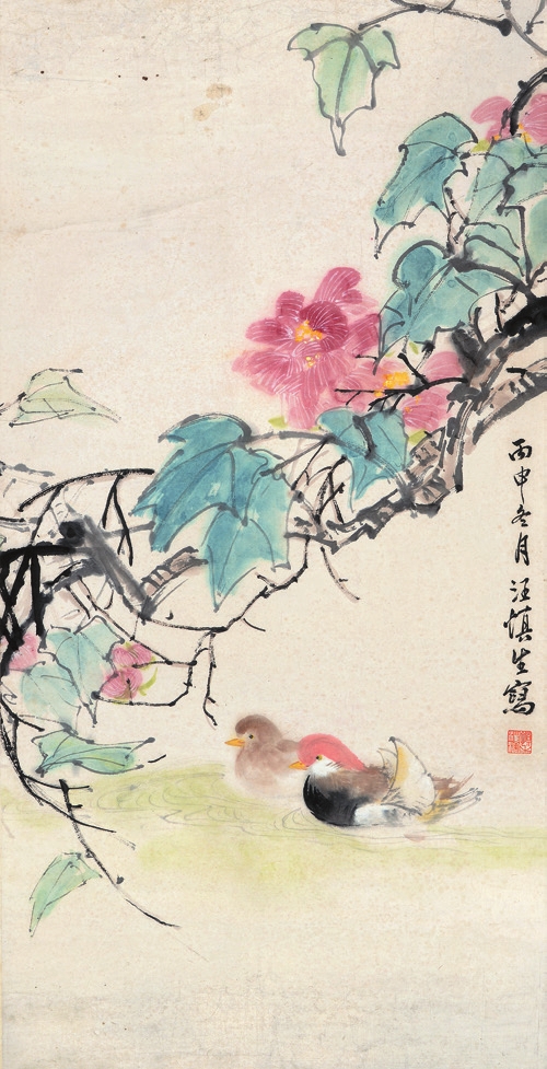 汪慎生 花鸟 纸轴