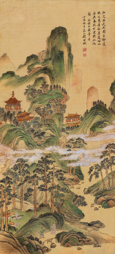 钱维城 山水 绢轴