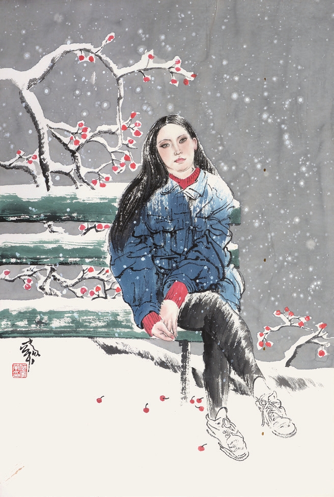 何家英 人物 纸轴