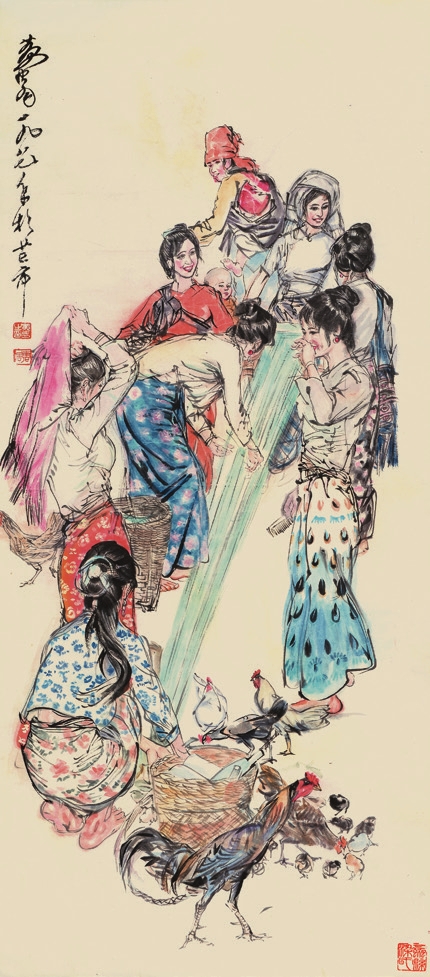 黄胄 民族姑娘 立轴