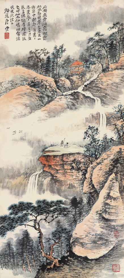 唐云 山水 纸轴