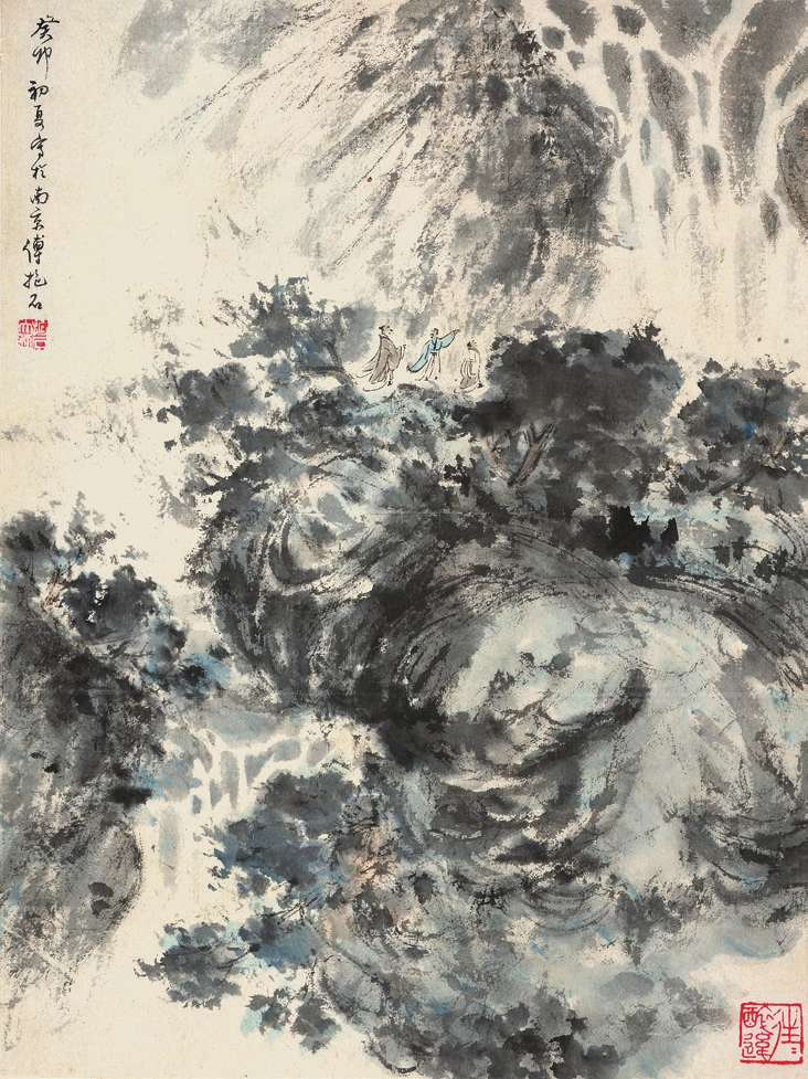 傅抱石 山水 纸轴