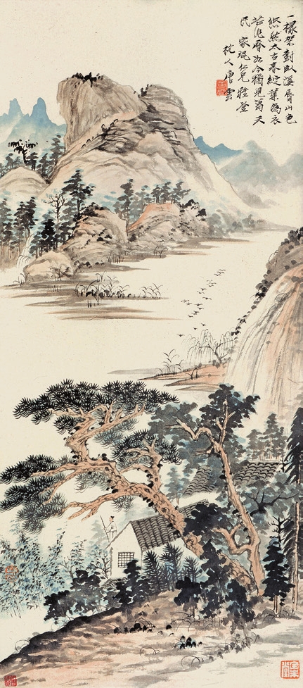 唐云 山水 纸轴