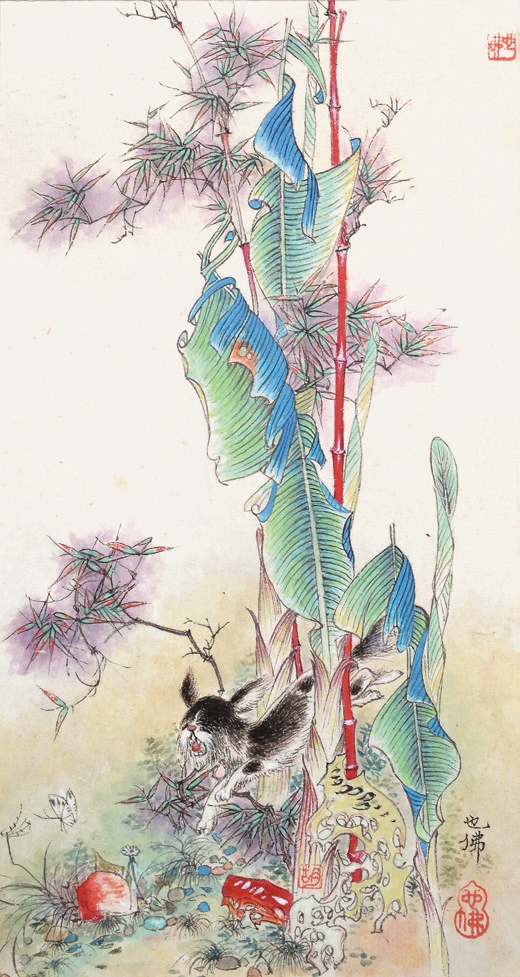 胡也佛 花卉 纸框