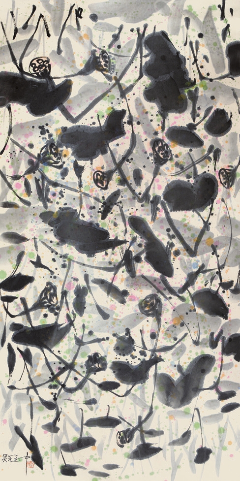 吴冠中 花卉 纸轴