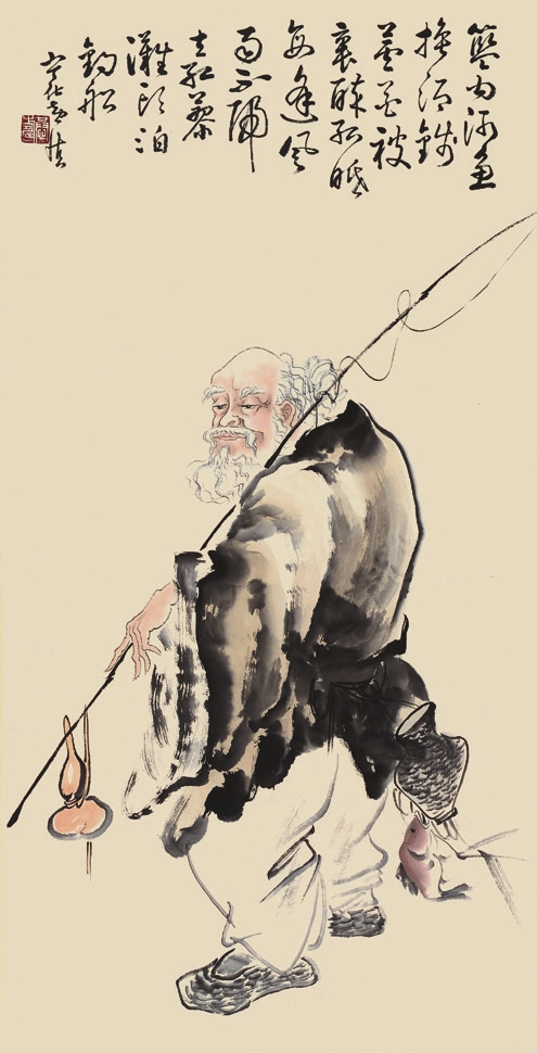 清·黄慎 《钓鱼翁》（纸本立轴）