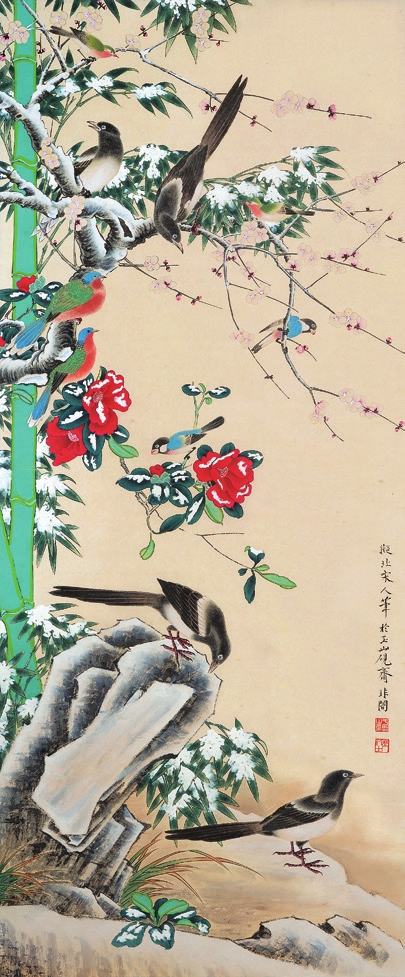 于非厂 花鸟 纸轴