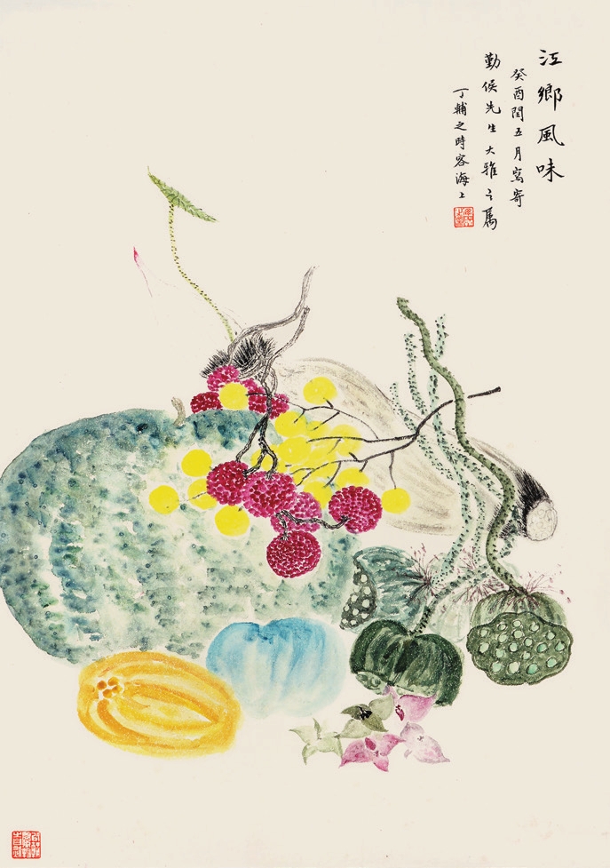 丁辅之 花卉 立轴