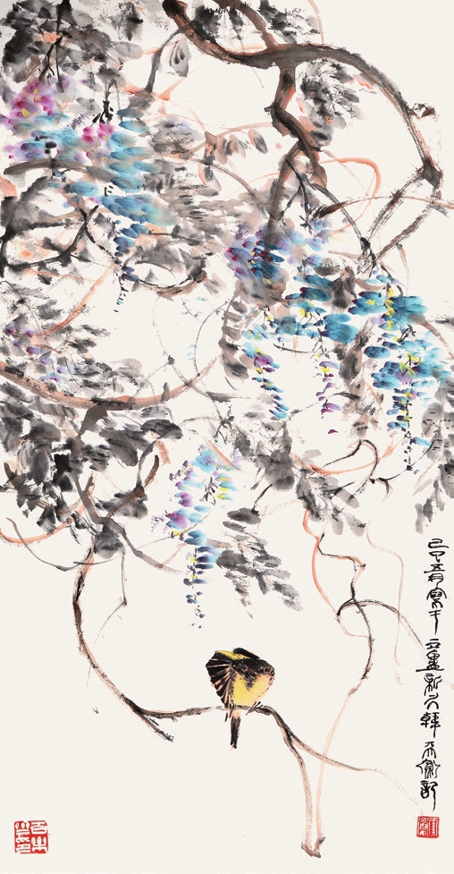 韩天衡 紫藤 立轴