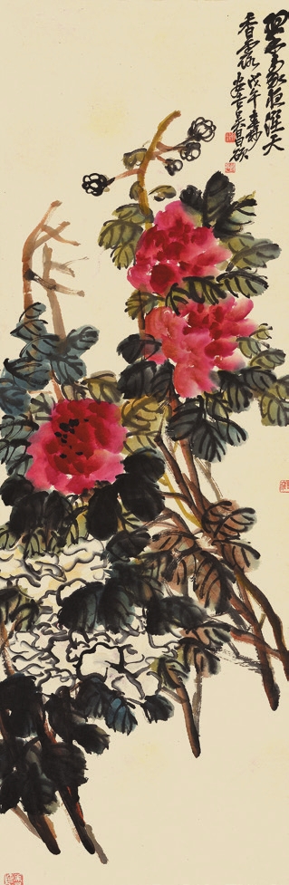 吴昌硕 花卉 纸轴