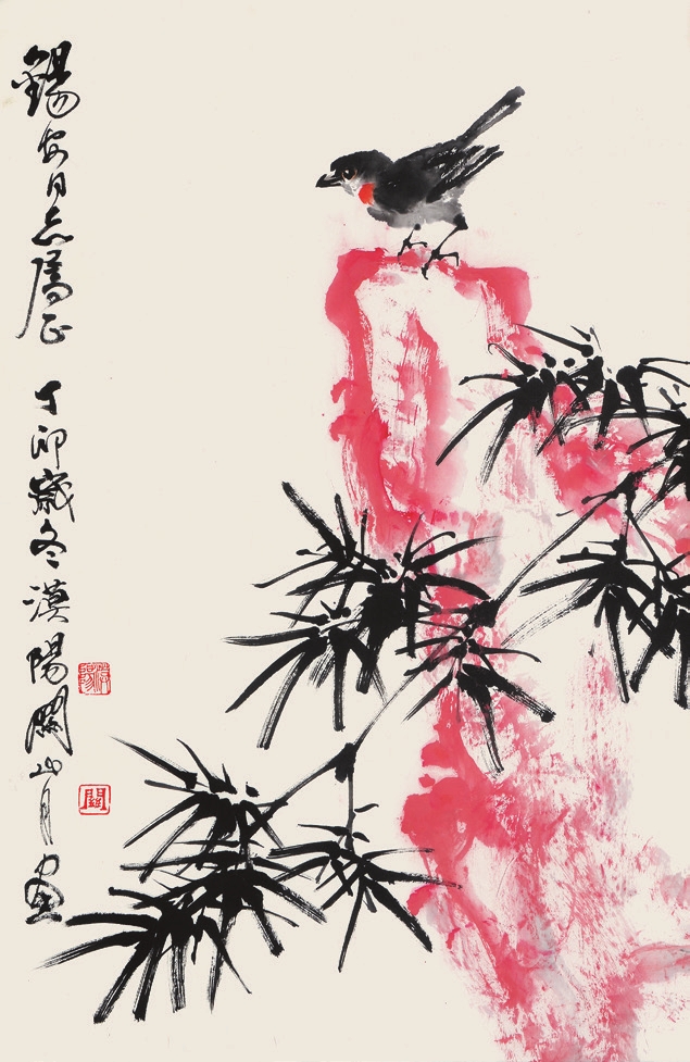 关山月 花鸟 纸轴