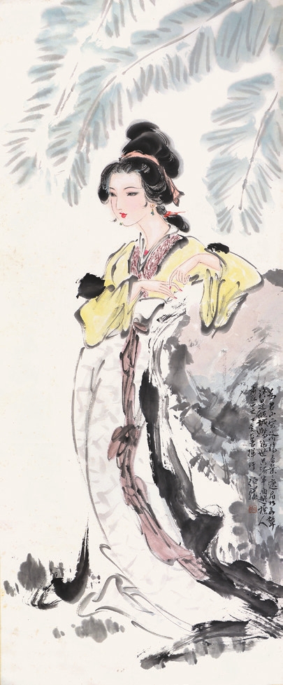 白伯骅 仕女 纸轴