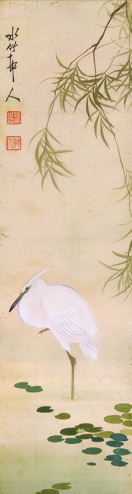 徐世昌 白鹭 绢轴