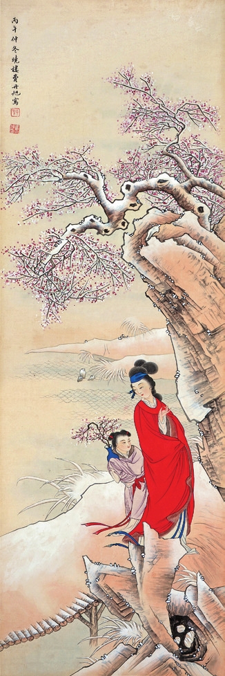 费丹旭 人物 绢轴