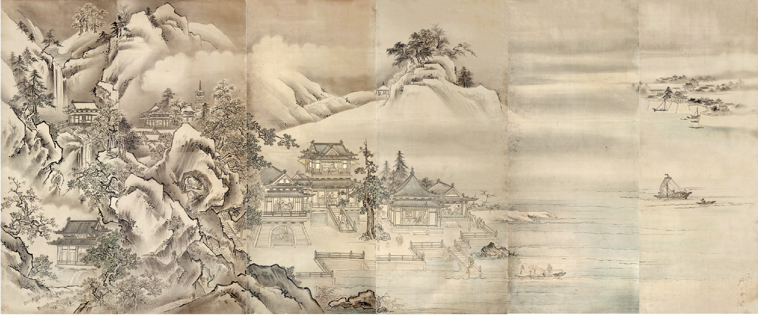 佚名 山水 纸本 山水六屏