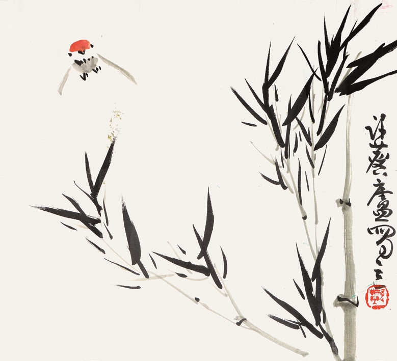 许鹿卢 花鸟 纸片