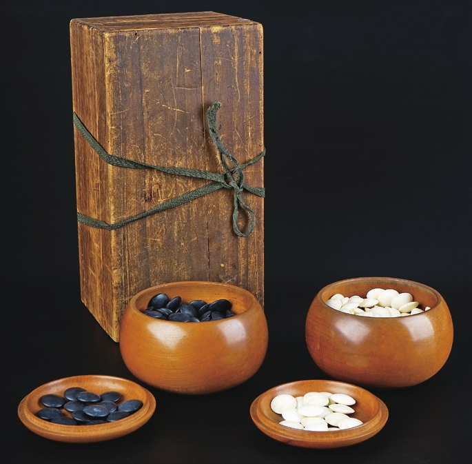 日本回流 黄花梨围棋罐（含棋子） 一对