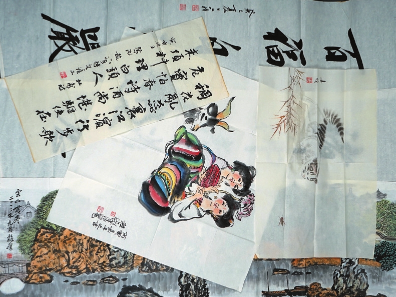 刘小晴 周慧珺 黄格胜 程十发 米春茂等书画作品五件