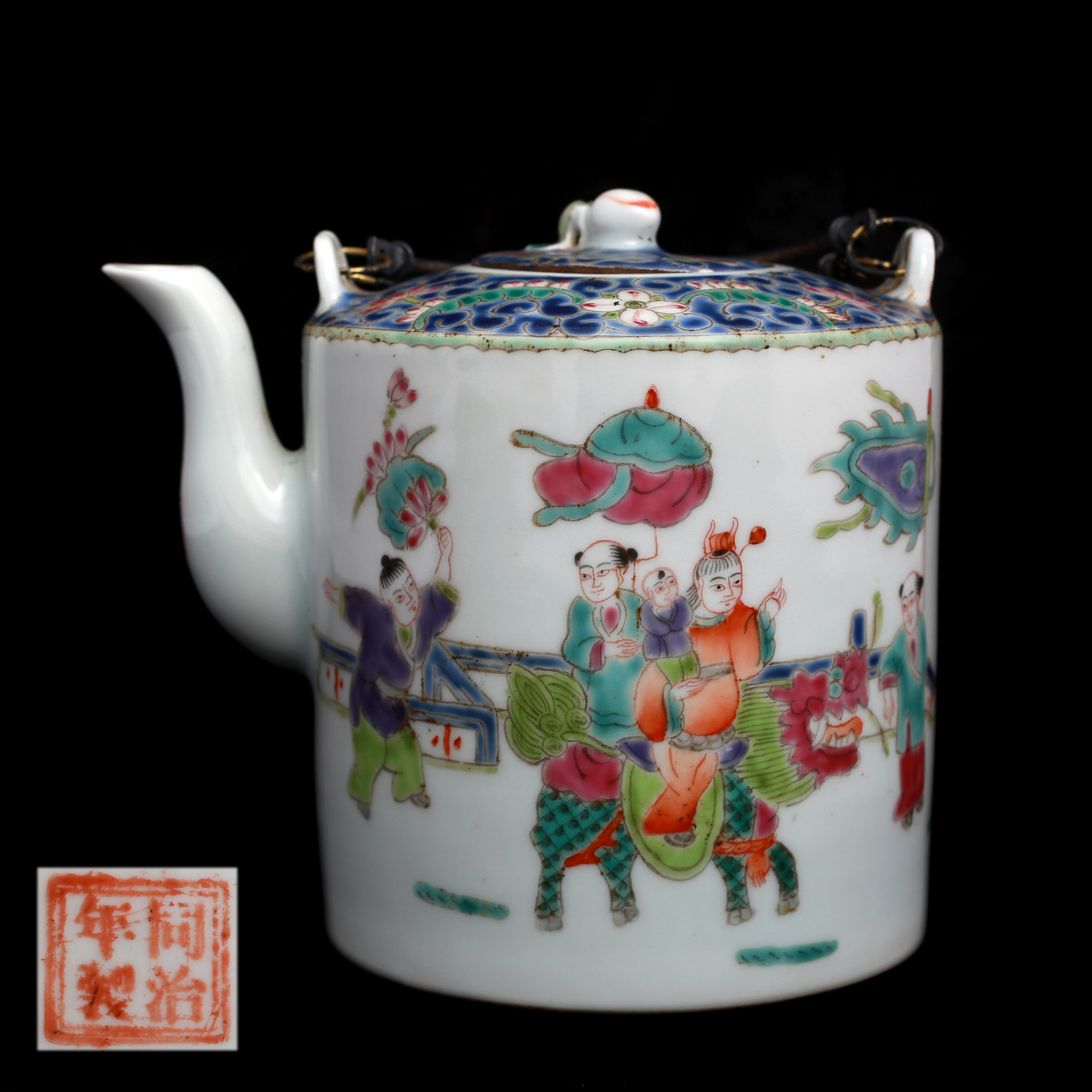 [443]清同治年制（款） 人物故事提壶