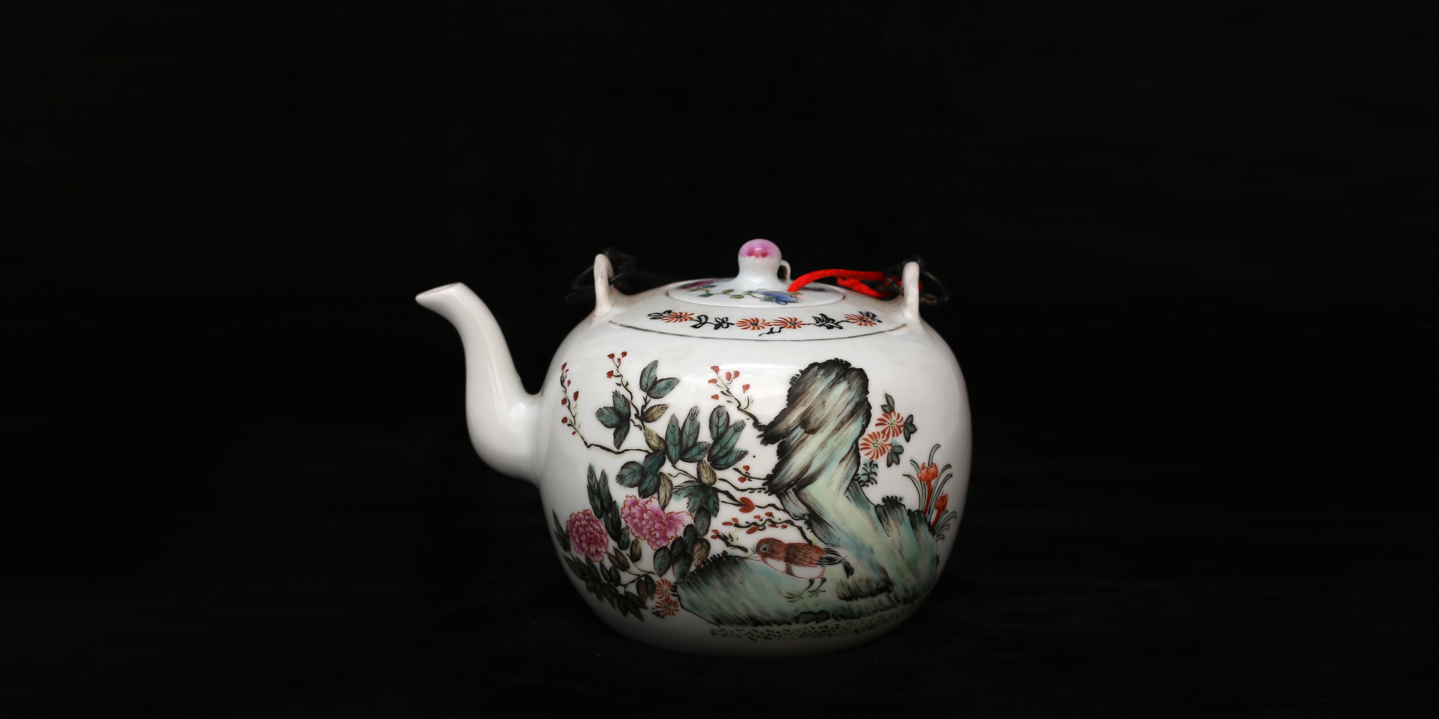 [445]祥达生（款） 民国花鸟纹饰茶壶