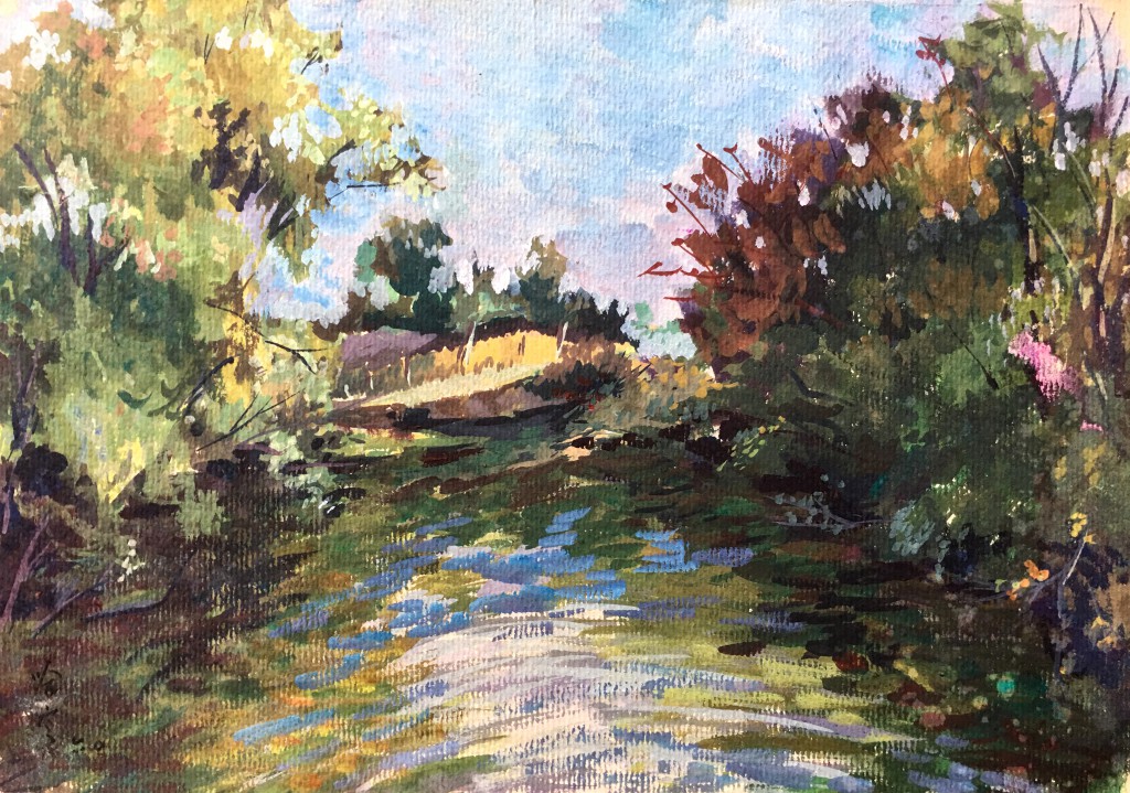 哈定    风景水彩 