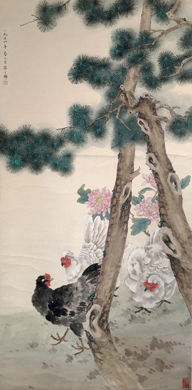  陈之佛  三公图 