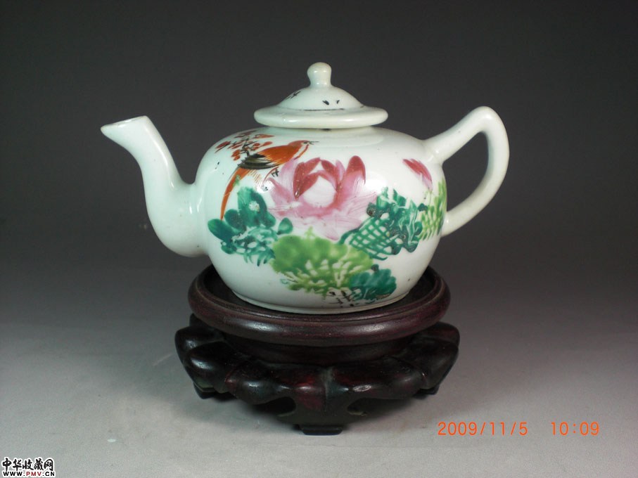 【海】粉彩茶壺　花鳥文　時代　骨董品 時代品 中国美術 海】粉彩茶壺 花鳥文 時代 骨董品 時代品 中国美術 - メルカリ