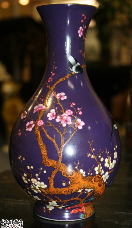 洋彩喜上眉梢纹瓶 洋彩喜上眉梢纹瓶