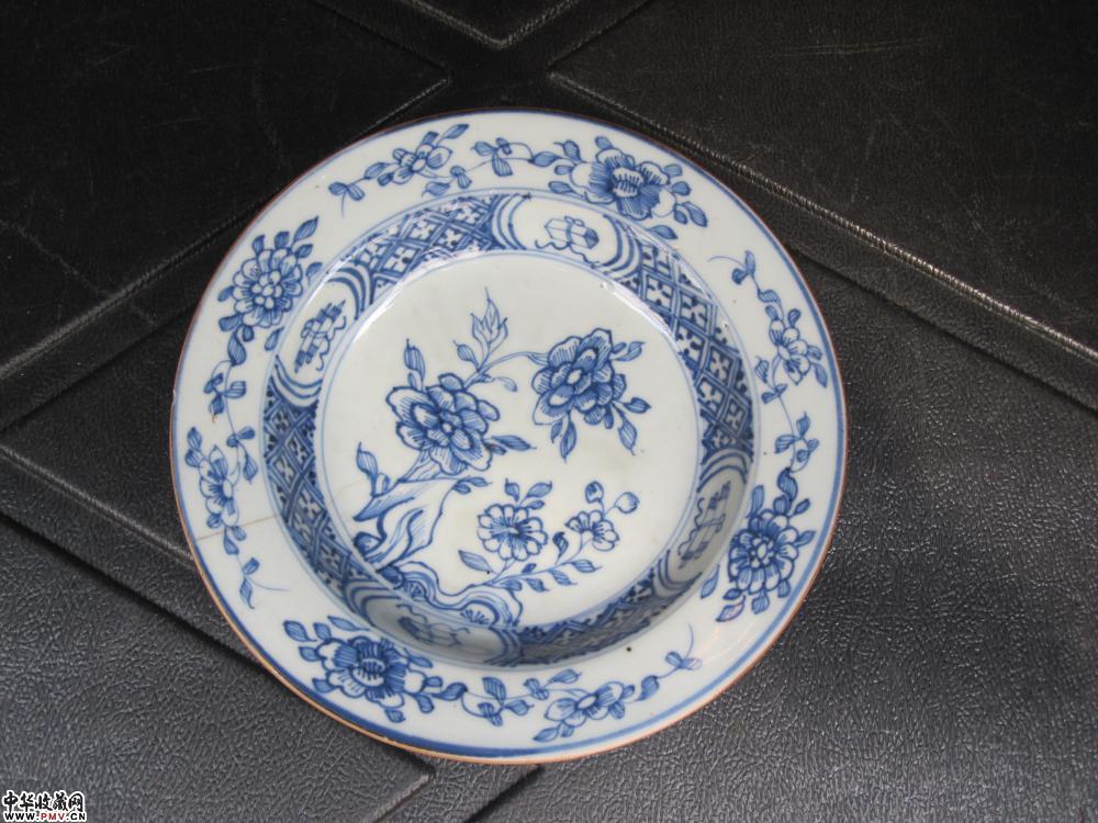 清乾隆青花花卉纹折沿洗《已售》