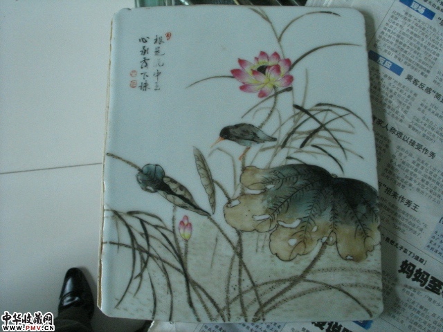 民国花卉纹瓷板画