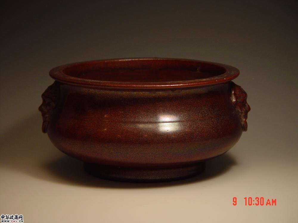 清乾隆紫金釉香炉