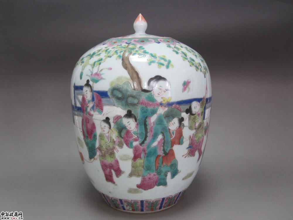 清道光五彩人物纹大罐《已售》 清道光五彩人物纹大罐《已售》