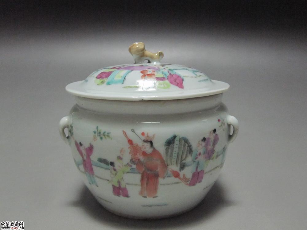 清晚期粉彩人物纹盖罐《已售》 清晚期粉彩人物纹盖罐《已售》