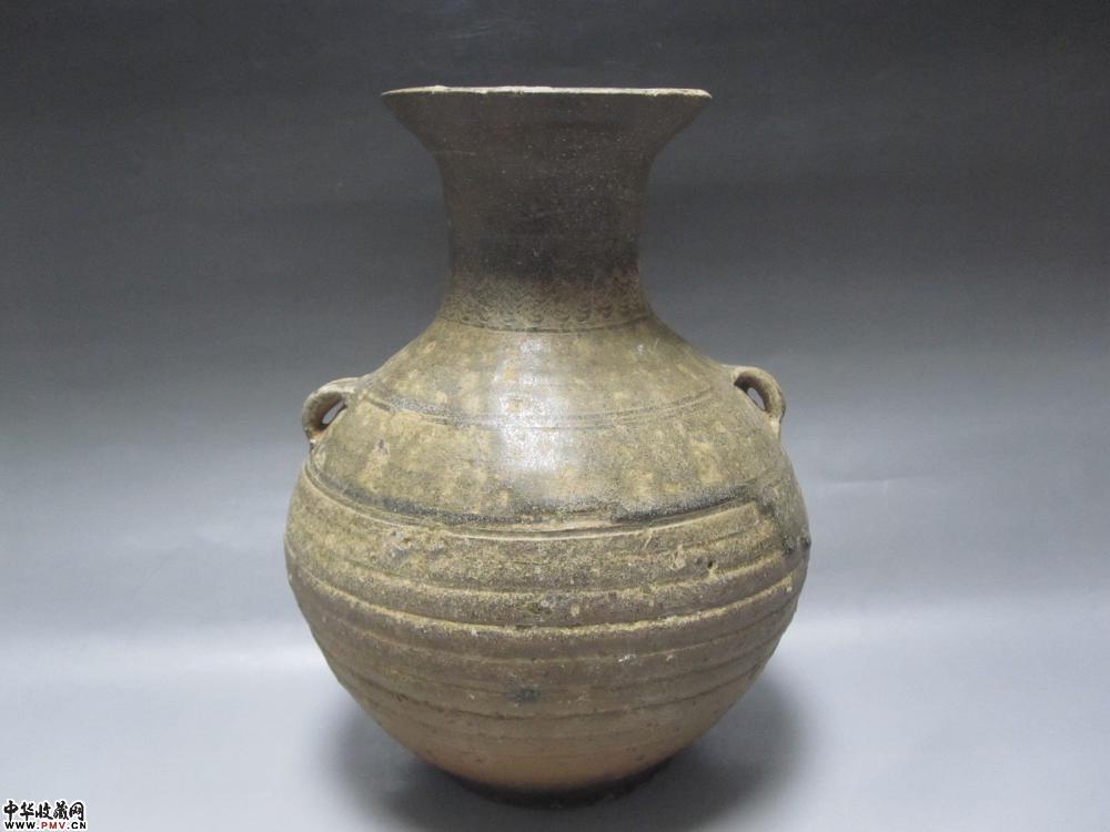 汉代青釉玄纹双系壶《已售》 汉代青釉玄纹双系壶《已售》