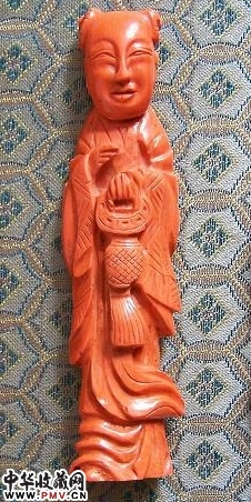清末民初琉璃仿珊瑚料雕刻人物