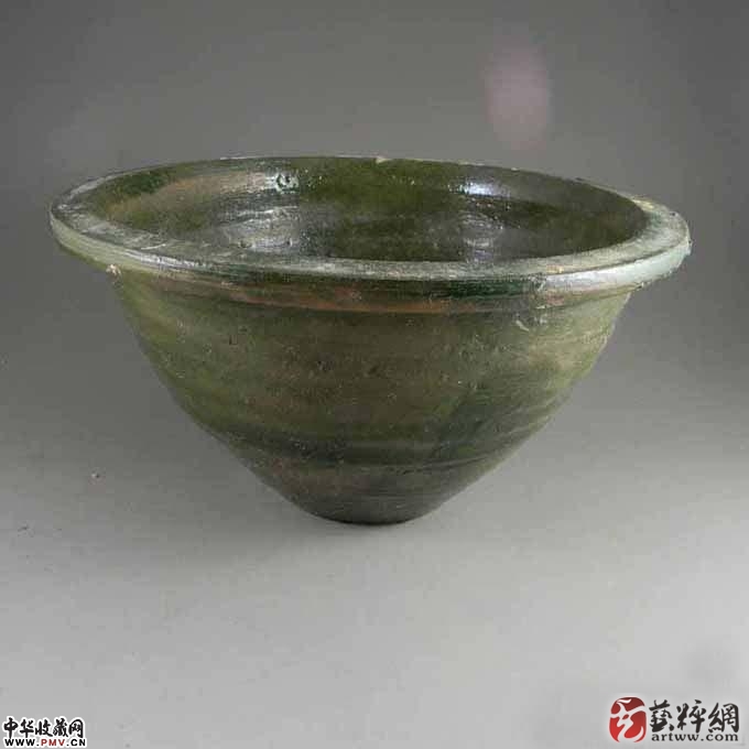 汉代绿釉花盆 釉水一流高古瓷器 汉代绿釉花盆 釉水一流高古瓷器