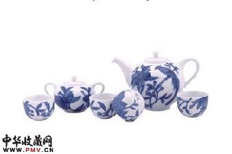 绶带石榴6头福祥茶具-〖材质〗高白玉瓷 绶带石榴6头福祥茶具-〖材质〗高白玉瓷