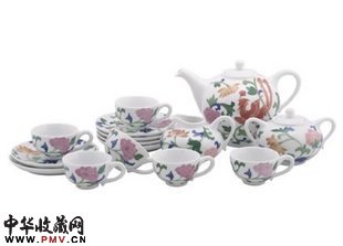 五彩缤纷十五头福祥茶具/咖啡具-醴陵釉下五彩15茶具