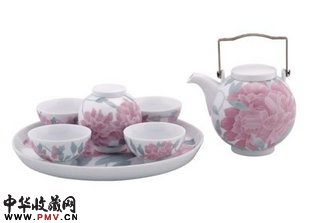 国色天香七头灯笼茶具-醴陵釉下五彩7头茶具 国色天香七头灯笼茶具-醴陵釉下五彩7头茶具