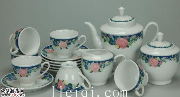 花团锦簇十五头方肩茶具咖啡具,15头新满花茶具，Ceramic tea set