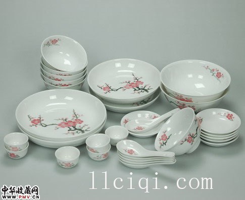 20头桃花中餐具(手绘釉下五彩)-水点桃花二十头富贵餐具 20头桃花中餐具(手绘釉下五彩)-水点桃花二十头富贵餐具