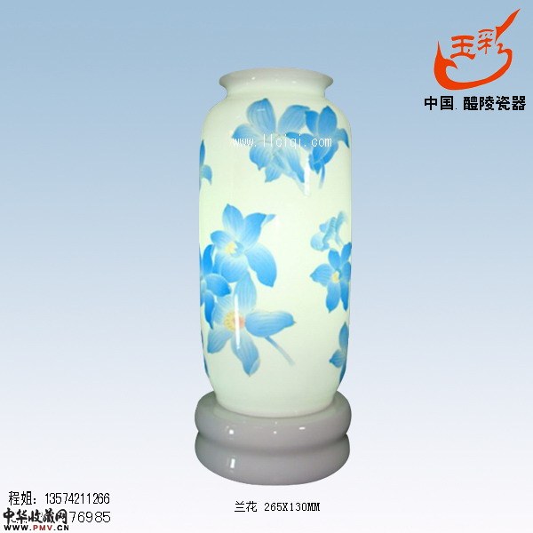 兰花-陶瓷灯具,手绘醴陵釉下五彩