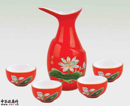 日式酒具荷花