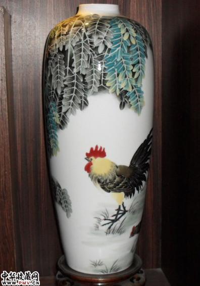 鸡，彭玲作品，湖南省釉下五彩陶瓷艺术大师作品
