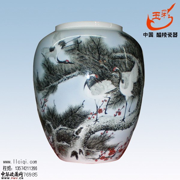 松鹤莲子缸，作者；肖烈辉