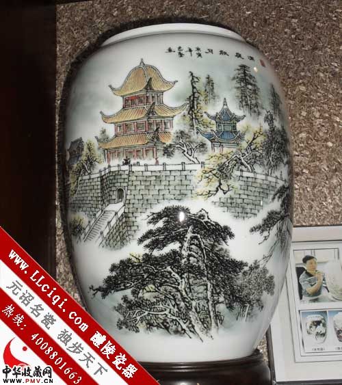 张志坚作品：洞庭秋月灯笼缸，湖南省陶瓷艺术大师作品  赞