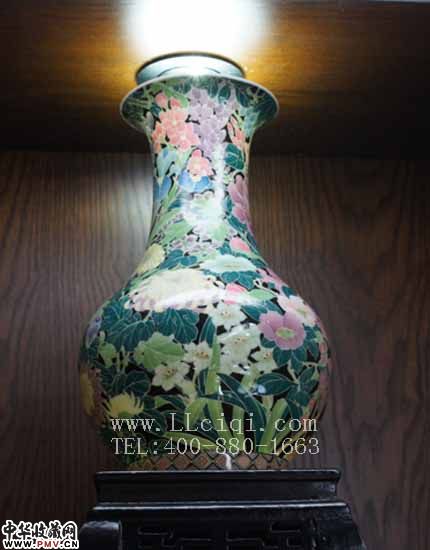 满花瓶,H35CM,醴陵老瓷器，釉下五彩满花花瓶